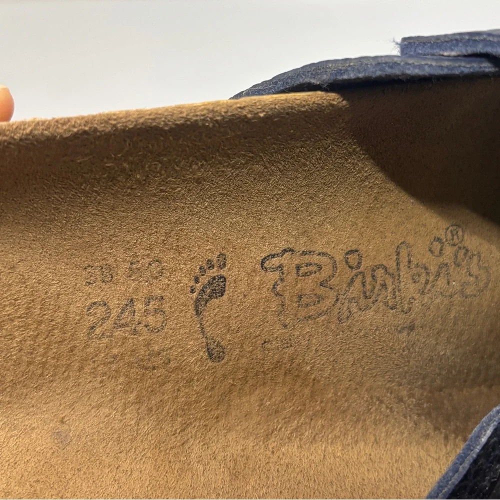 Birkenstock Mary Blue Leather Clogs Women’s 38 US 7 Narrow Strap Buckle - Picture 11 of 11